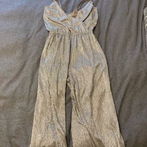 Cropped Lame Jumpsuit